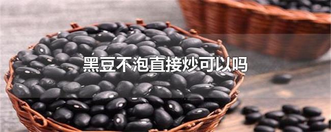 黑豆不泡直接炒可以吗 黑豆不泡直接炒可以吗