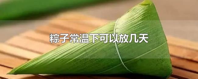 粽子常温下可以放几天