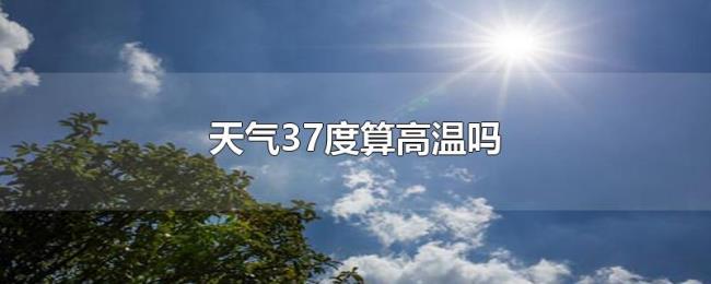 天气37度算高温吗 天气37度算高温吗
