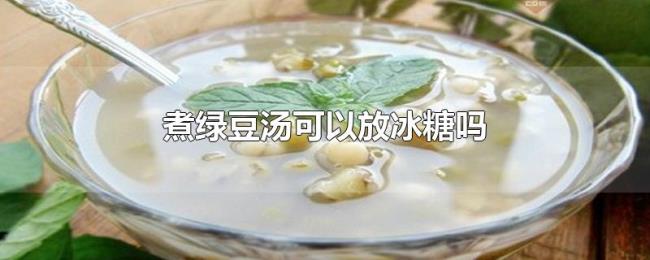 煮绿豆汤可以放冰糖吗 煮绿豆汤可以放冰糖吗