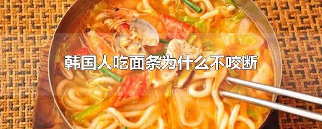 韩国人吃面条为什么不咬断 韩国人吃面条为什么不咬断