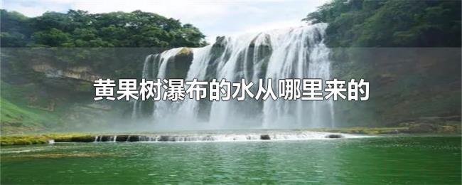 黄果树瀑布的水从哪里来的
