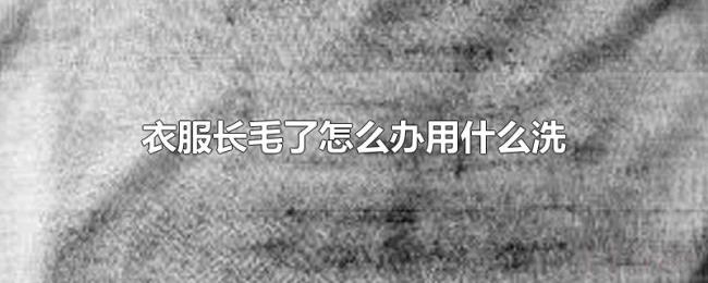 衣服长毛了怎么办用什么洗