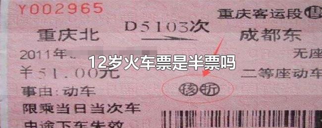 12岁火车票是半票吗 12岁火车票是半票吗