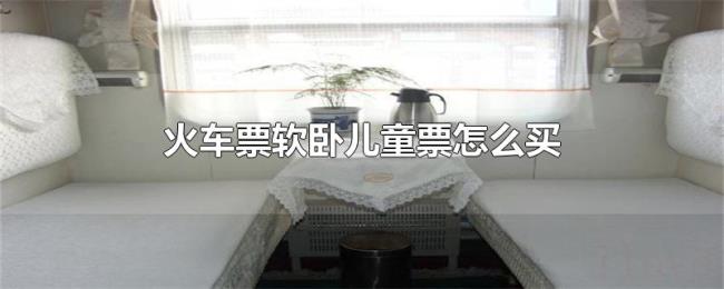 火车票软卧儿童票怎么买