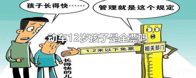 动车12岁孩子是全票吗 动车12岁孩子是全票吗