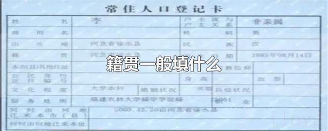 籍贯一般填什么