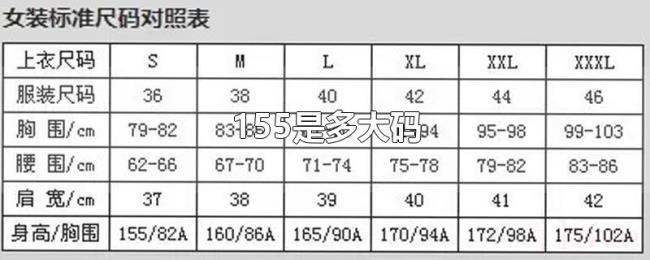 155是多大码 155是多大码