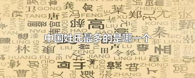 中国姓氏最多的是哪一个