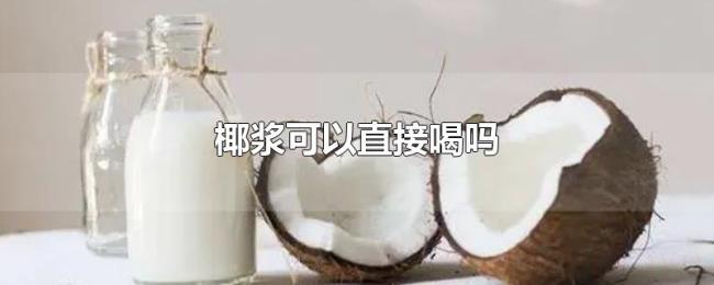 椰浆可以直接喝吗