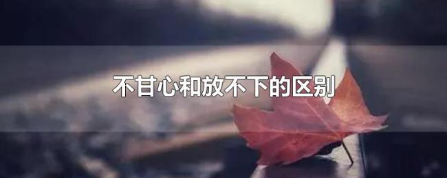 不甘心和放不下的区别 不甘心和放不下的区别