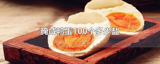 腌咸鸭蛋100个多少盐 腌咸鸭蛋100个多少盐