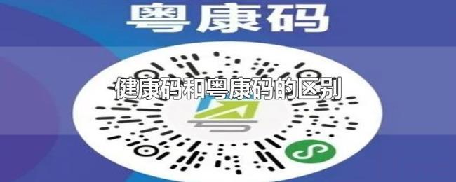 健康码和粤康码的区别