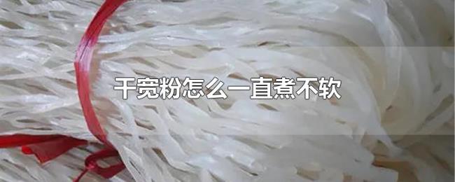 干宽粉怎么一直煮不软 干宽粉怎么一直煮不软