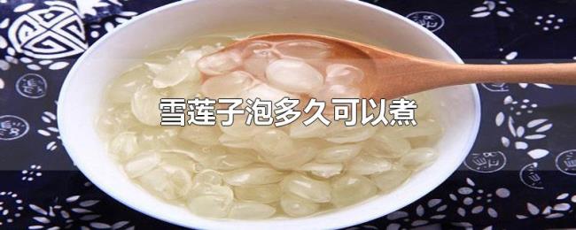 雪莲子泡多久可以煮