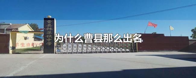 为什么曹县那么出名