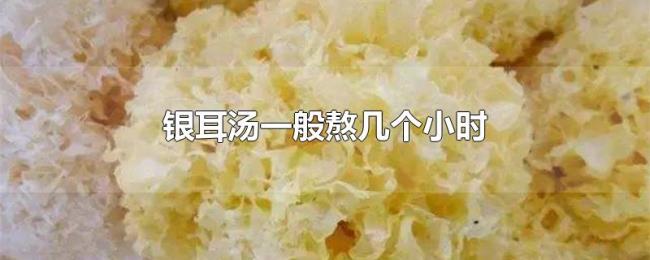 银耳汤一般熬几个小时
